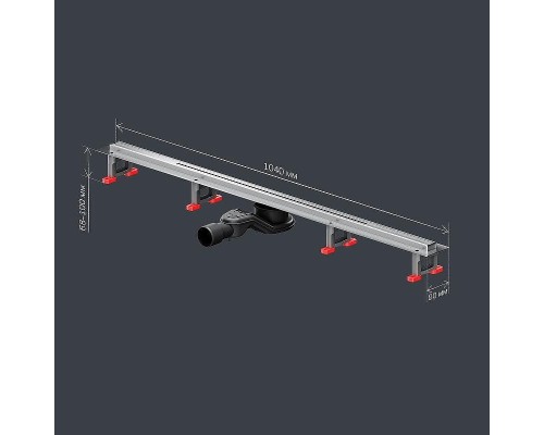 Душевой лоток AM.PM MasterFlow 100 W01SC-S11-100-05SB с решеткой Хром матовый Slim line