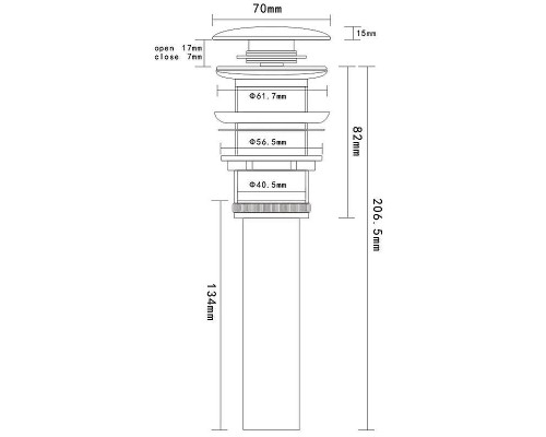 Донный клапан AQUAme AQM7002-1W click-clack Белый