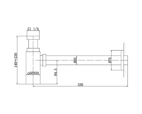 Сифон для раковины Abber AF0031B Черный матовый