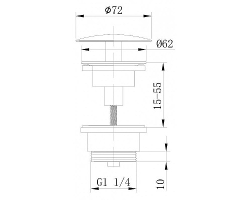 Донный клапан Abber AF0012 Хром