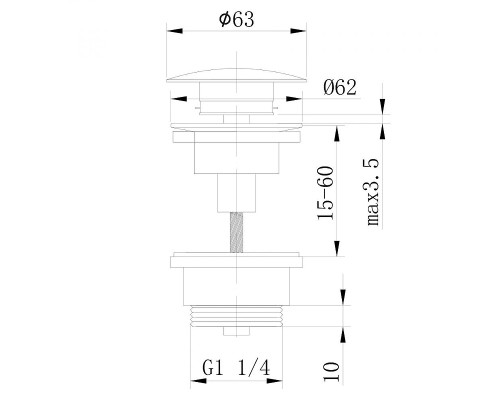 Донный клапан Abber AF0011SP click-clack цвет Сатин