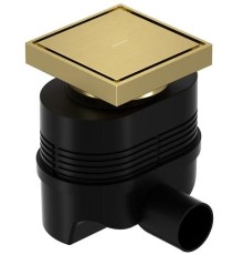 Душевой трап Allen Brau Priority 100x100 9.50025.GB с решеткой цвет Золото браш / под плитку