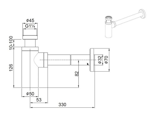 Сифон для раковины Allen Brau Priority 5.31025-MG цвет Графит браш