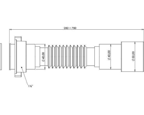 Гибкое соединение Aquanet 342065 1 1/2 x 40/50 мм