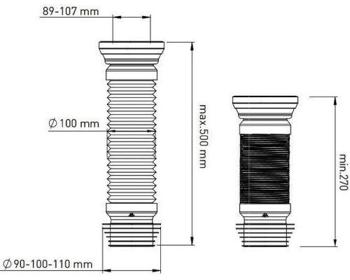 Фановая труба Aquanet 342072 гофровая цвет Белый