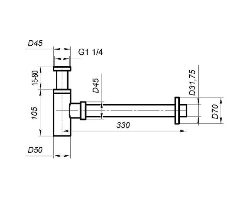 Сифон для раковины BelBagno BB-SMT2-01 Хром