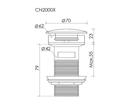 Донный клапан для раковины Ceramicanova CN2000x click-clack цвет Белый