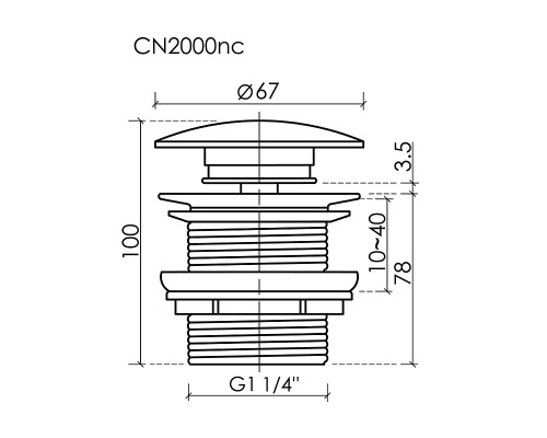 Донный клапан Ceramicanova CN2000MBnc цвет Черный матовый