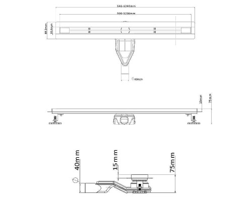 Душевой лоток Esbano Slim 80 S-LINE-80MC ESTRSLMLINE80MC с решеткой Хром матовый