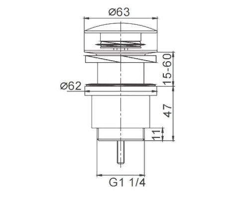 Донный клапан Frap F62-9 click-clack Оружейная сталь