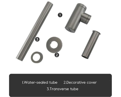 Сифон для раковины Frap F82-9 Оружейная сталь