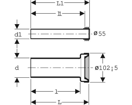 Впускной/выпускной патрубок для унитаза Geberit 152.438.46.1 Черный