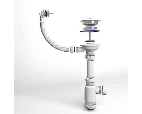 Сифон для кухонной мойки Granula Grand СФ-0001 цвет Хром