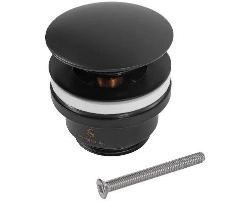 Донный клапан Grocenberg GB106BL click-clack Черный матовый