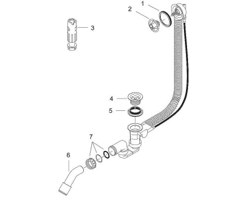 Слив-перелив Hansgrohe Flexaplus 58141180 полуавтомат Белый