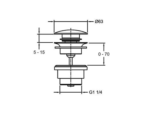Донный клапан Jacob Delafon E30536-BL click-clack Черный матовый