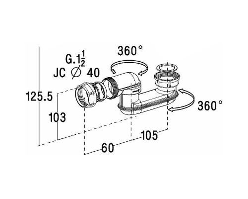Сифон для ванны Jacob Delafon E75307-NF Белый