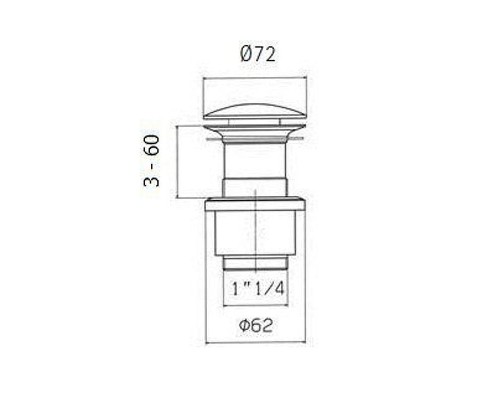 Донный клапан Kaiser 8037 click-clack Хром
