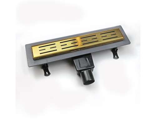 Душевой лоток RGW Drain Leo-30Gb-40 60213040-06 с решеткой Золото брашированное