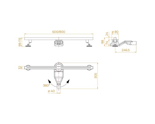 Душевой лоток RGW SDR 76215260-04 с решеткой цвет  Черный