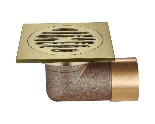 Душевой трап Raglo 100x100 R605.10.03 с решеткой Золото матовое