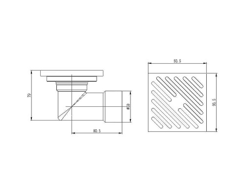 Душевой трап Raglo 100x100 R606.10.06 с Черной матовой решеткой