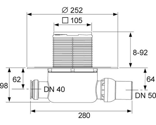 Душевой трап Tece Drainpoint 120 KDP-S120 с решеткой Хром