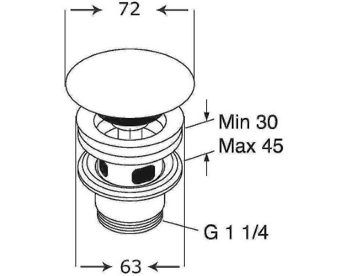 Донный клапан Villeroy&Boch 68170001 click-clack Альпийский белый