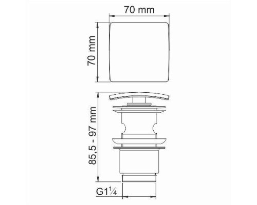 Донный клапан WasserKRAFT A105 click-clack Хром