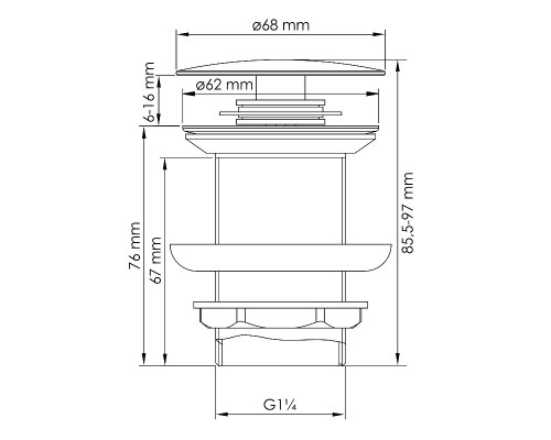 Донный клапан WasserKRAFT A246 Click-Clack Белый