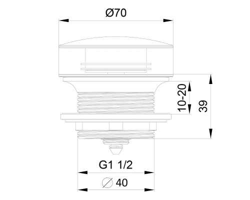 Донный клапан Wonzon & Woghand WW-SS105-BGM click-clack цвет Темный графит