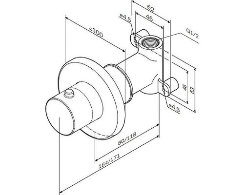 Запорный вентиль AM.PM F0800200 Хром