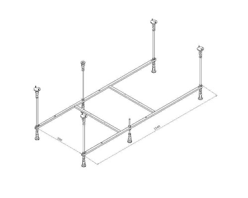 Каркас для ванны AM.PM Func 160x70 W84A-160-070W-R Серый