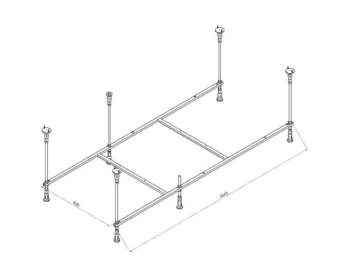Каркас для ванны AM.PM Func 170x75 W84A-170-075W-R Серый