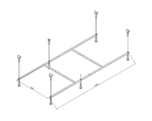 Каркас для ванны AM.PM Func 180x80 W84A-180-080W-R Серый