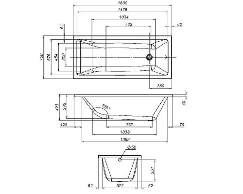 Каркас для ванны AM.PM Gem 160x70 W93A-160-070W-R Серый