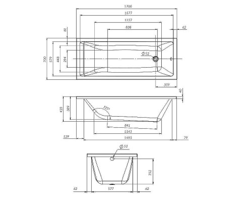 Каркас для ванны AM.PM Gem 170x70 W93A-170-070W-R Серый