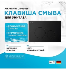 Клавиша смыва AM.PM Pro L I049038 Черная матовая