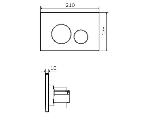 Клавиша смыва AM.PM Pro L I049038 Черная матовая