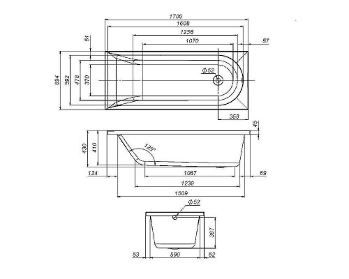 Каркас для ванны AM.PM Spirit 170x70 W72A-170-070W-R2 Серый