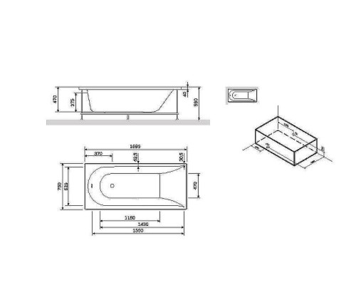 Каркас для ванны AM.PM Spirit 170x75 W72A-170-075W-R2 Серый