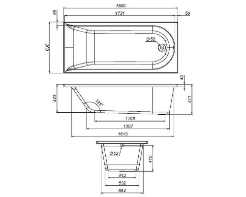 Фронтальная панель для ванны AM.PM Spirit 180 W72A-180-080W-P2 Белая