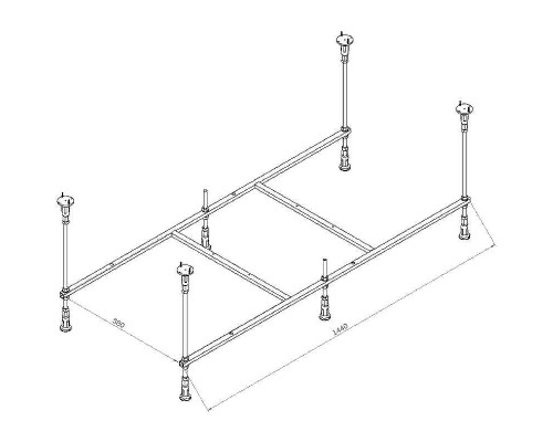 Каркас для ванны AM.PM X-Joy 150x70 W94A-150-070W-R Серый