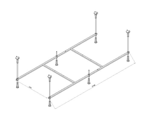 Каркас для ванны AM.PM X-Joy 180x80 W94A-180-080W-R Серый