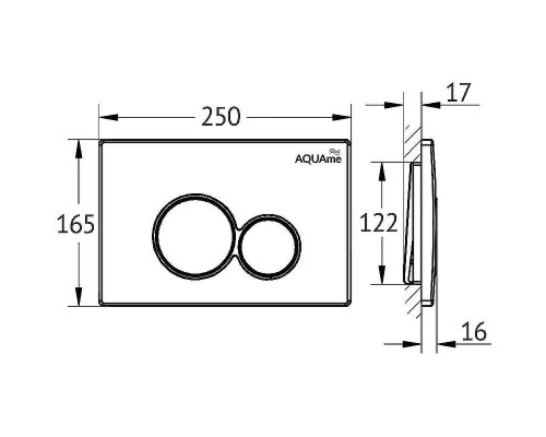 Клавиша смыва AQUAme AQM4101B Черная