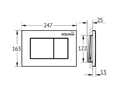 Клавиша смыва AQUAme AQM4102B Черная