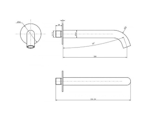 Излив для смесителя Aquanet Static AF330-98B 261828 Черный матовый