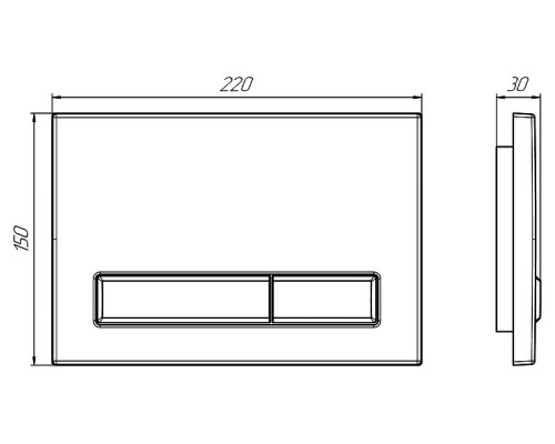 Клавиша смыва Bas ИУ00007 цвет Черный матовый