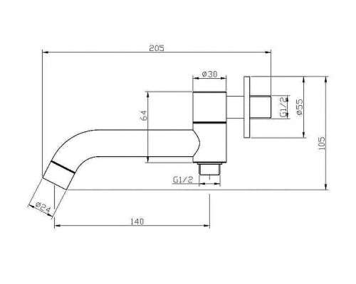 Излив для смесителя BelBagno Ancona ANCONA-BCA-CRM Хром