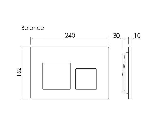Клавиша смыва Ceramicanova Balance Square CN12-002MB Черная матовая